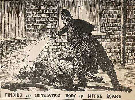 A dramatic sketch of one of the victims of the infamous Jack the Ripper